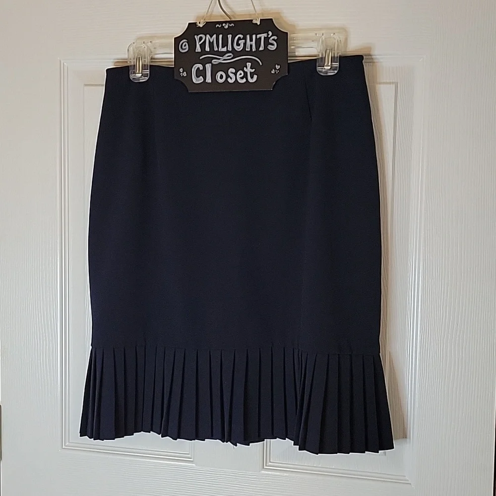 Briggs New York Navy Skirt 10 Pleated Bottom